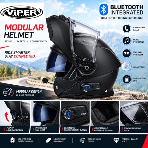 Bluetooth casco moto modulare - casco,